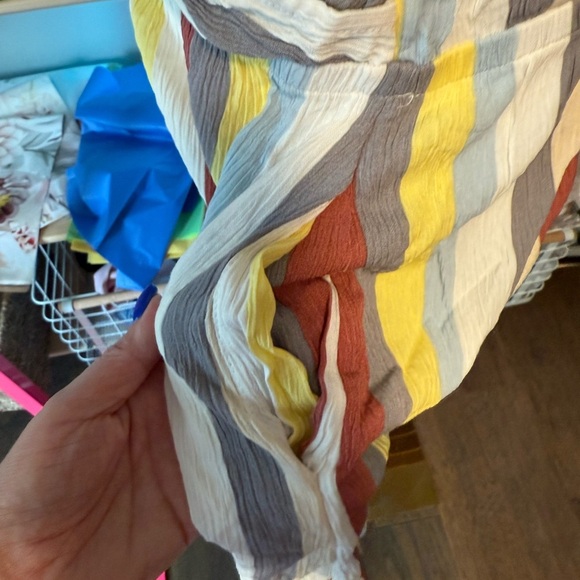 Market and Spruce Striped Mini Dress in Yellow, Gray, and White NWT size Large - Picture 6 of 6